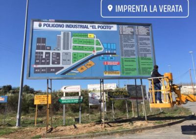Vaya publicitaria del Polígono Industrial El Pocito de Jaraíz de la Vera