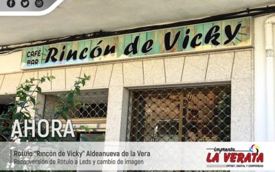 Reparación de rótulo. Rótulo de cajón con luz | Rincón de Vicky en Aldeanueva de la Vera