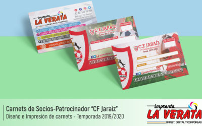 Diseño e Impresión del abono del SOCIO y PATROCINADORES del Club de Fútbol Jaraíz